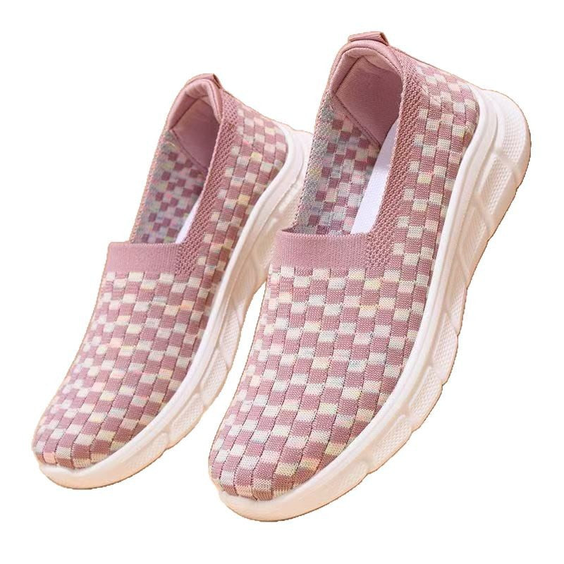 Damer Behagelige Slip-On Sneakers lavet af åndbart strikmateriale med skridsikker sål Stilla
