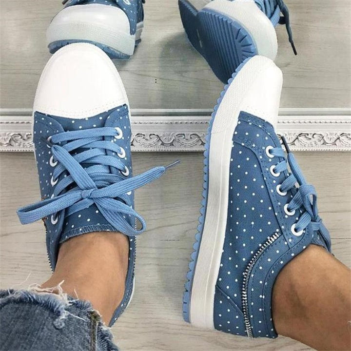 Dame nan lækre sneakers med plateau-sål og sidelukning med lynlås Skovae