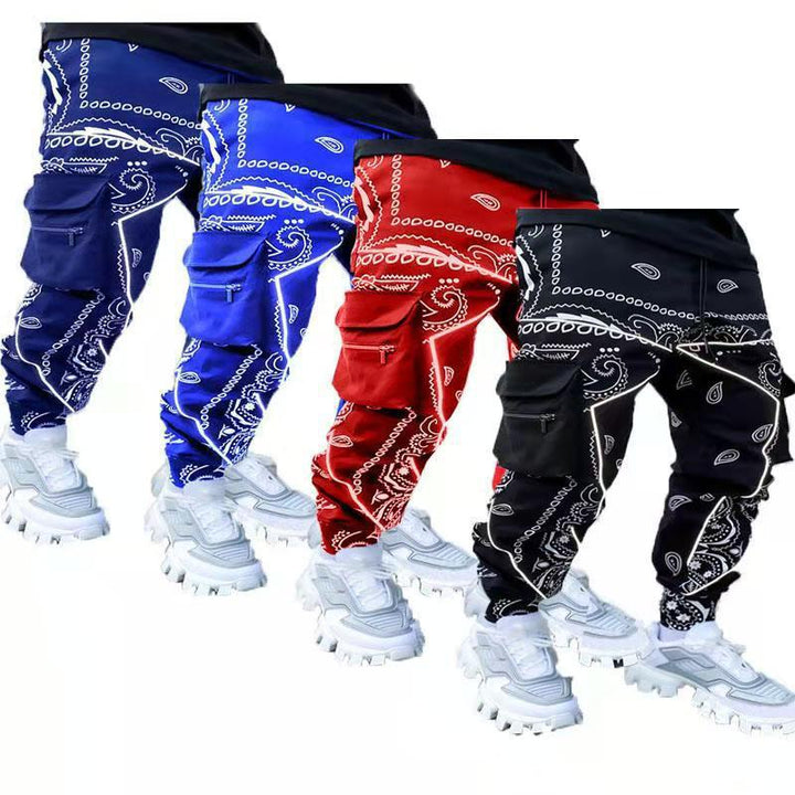 Herre nan Bandana-Cargo-joggingbukser med snor og elastiske manchetter Skovae