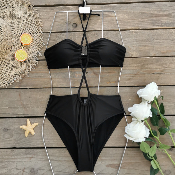 Dame bikini-sæt med raffineret knude-design og stilfuld høj buks Stilla