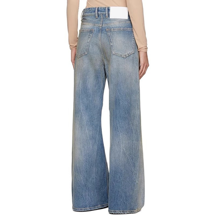 Dame brede jeans med høj talje Stilla