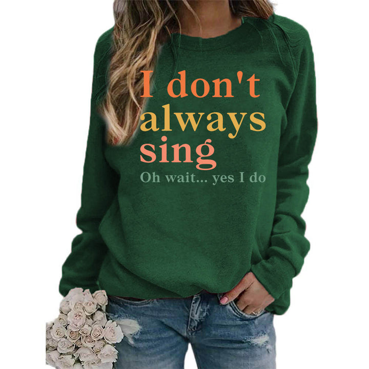 Dame sweatshirt med kreativt slogan og komfortabel pasform Stilla