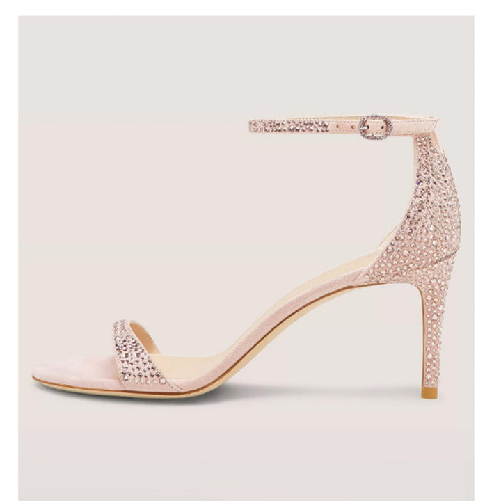 Dame-rhinestone-dekoreret stiletto-hæle med justerbar rem Stilla