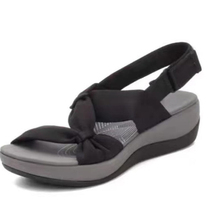 Dame nan lette plateau sandal med ergonomisk komfort fodseng og justerbar hælrem Skovae