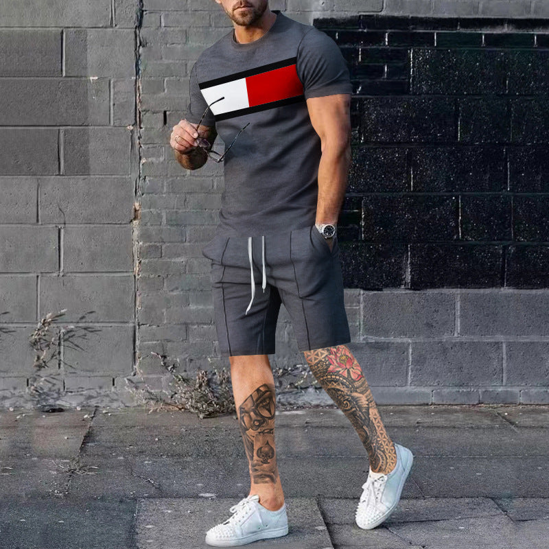 Herre sporty kortærmet stil T-shirt med moderne grafikdesign Stilla