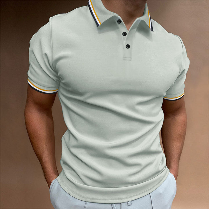 Herrer sporty polo skjorte med kontrastfarvede ærmeafslutninger Stilla