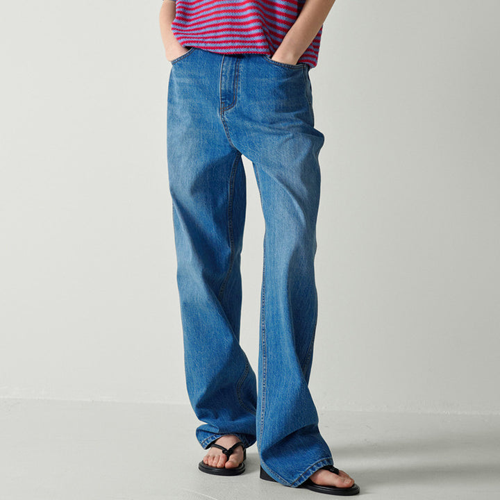 Dame Løst skårne jeans i retro-inspireret stil med høj talje Stilla