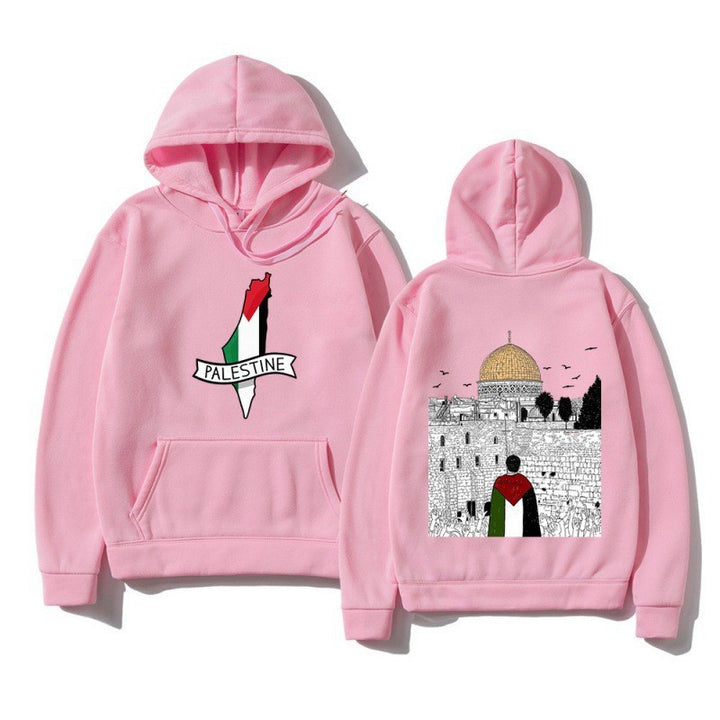 Kvinders hoodie med kulturelt motiv og unikt grafisk design Skovae
