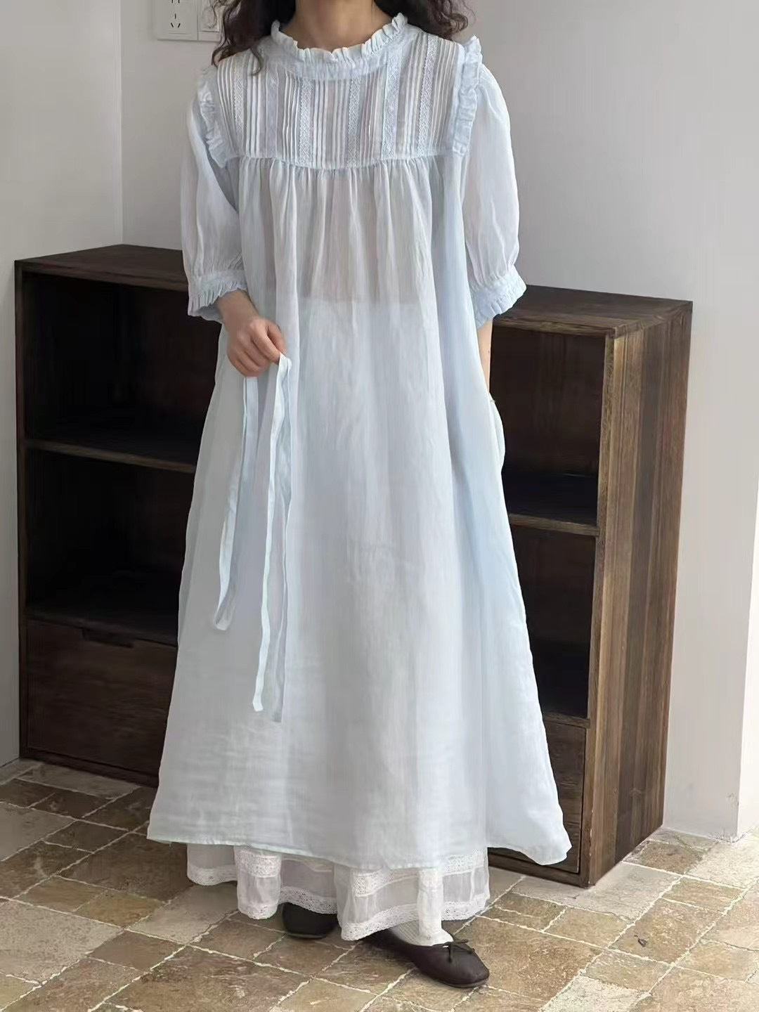 Femme Relaxed Fit Rüsch Maxi Kjole Stilla