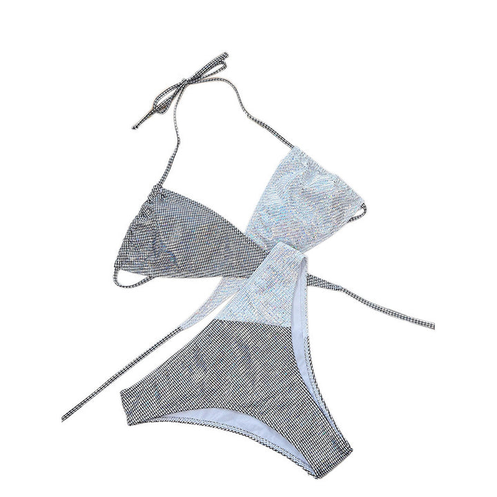 Dame bikini sæt med funklende glimmermønster og moderne indpakningsdesign Stilla