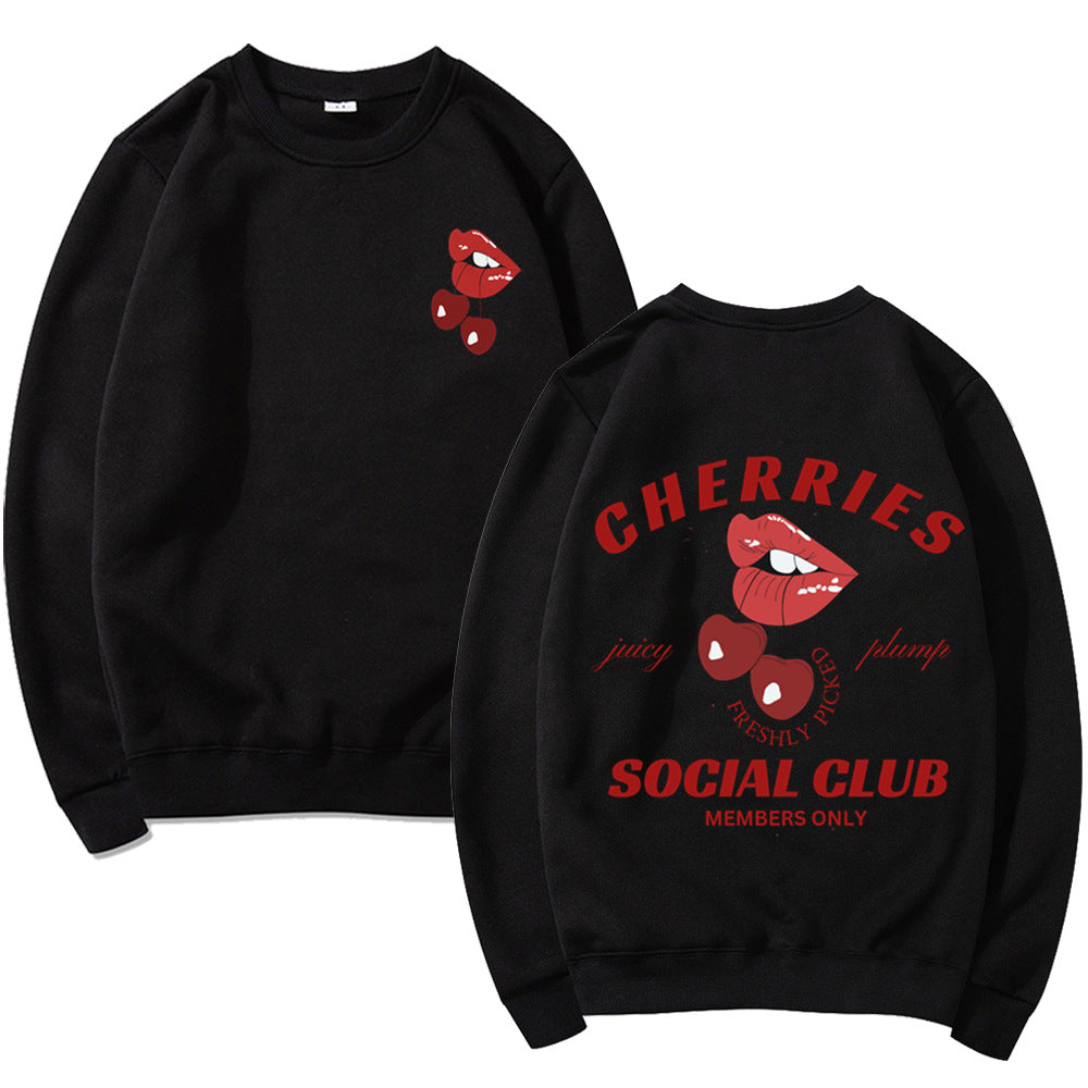Kvinders sweatshirt med kreativt frugt- og munddesign Stilla