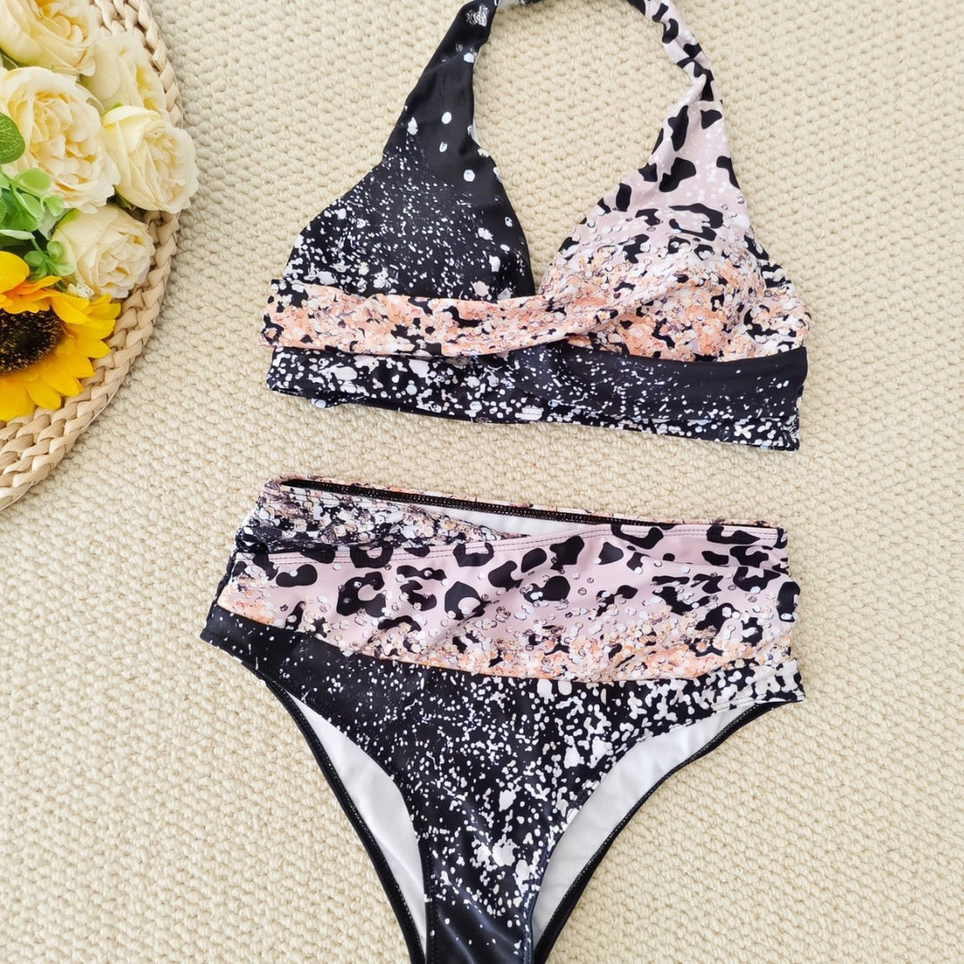 Damer Bikini-sæt med trendy dyretryk og moderigtigt sløjfe-detalje Skovae