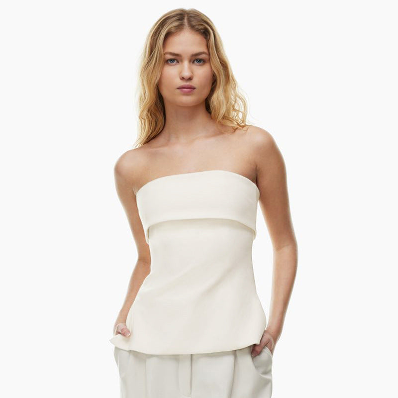 Dame Strapless top med elegant snit og kvalitetsmateriale Stilla