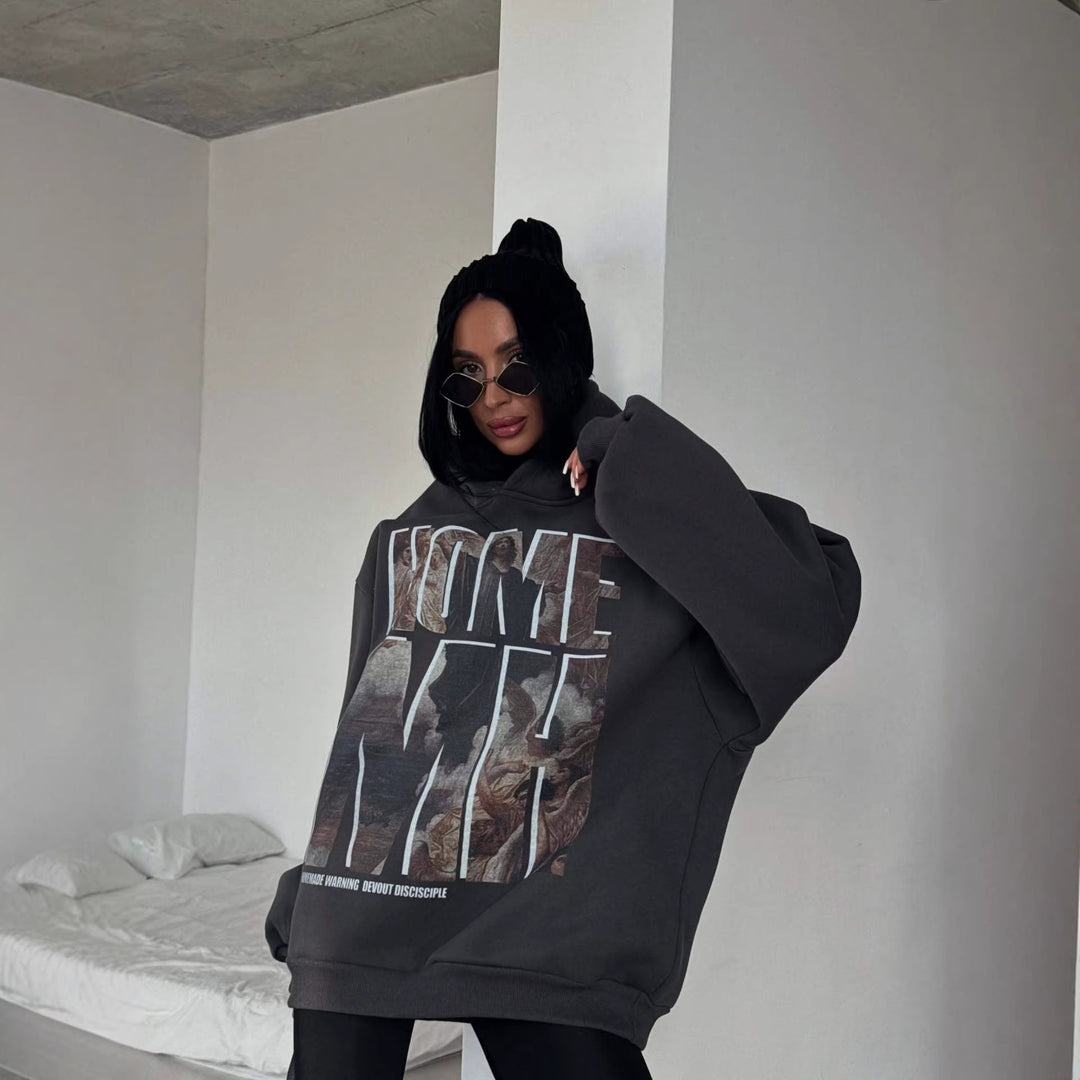 Kvinders oversized hoodie med fremtrædende grafisk print Stilla