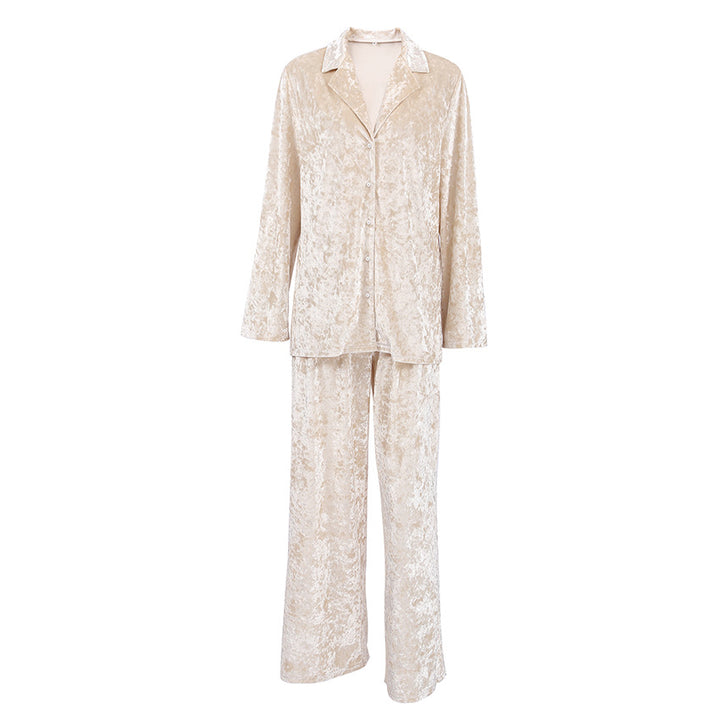 Dame luksuriøst velour loungewear sæt med bred pasform Stilla