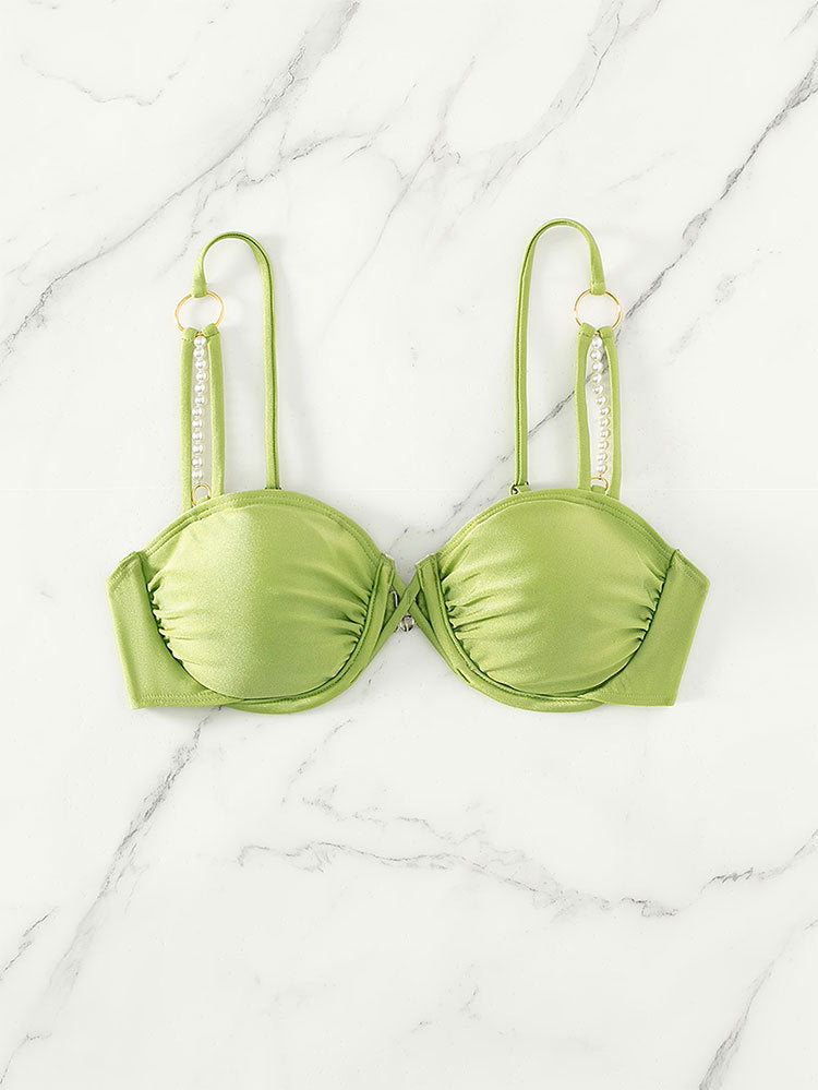 Dame bikini top med elegante perle detaljer Skovae