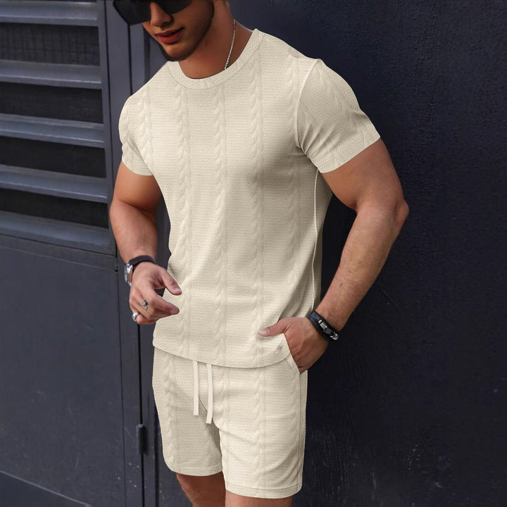 Herre sporty kortærmet T-shirt og shorts sæt Stilla