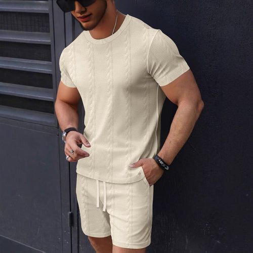 Herre sporty kortærmet T-shirt og shorts sæt Stilla