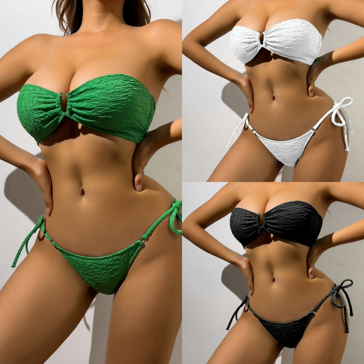 Dame Bandeau Struktureret Bikini Sæt Stilla