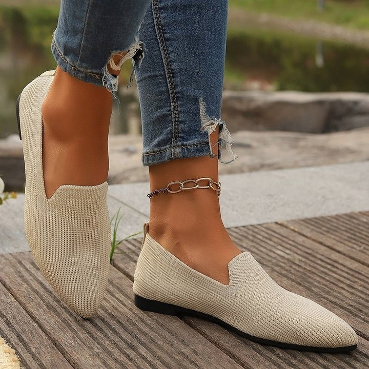 Dame Komfortable Slip-On Ballerinas lavet af åndbart materiale med elastisk sål Stilla