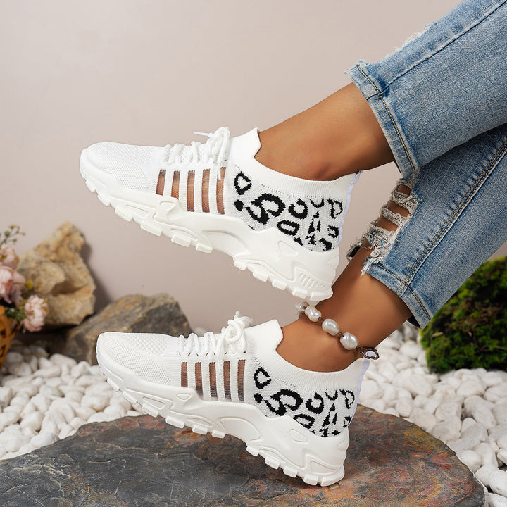 Dame Sporty Sneakers med moderigtigt leopardmønster og åndbar sål Stilla