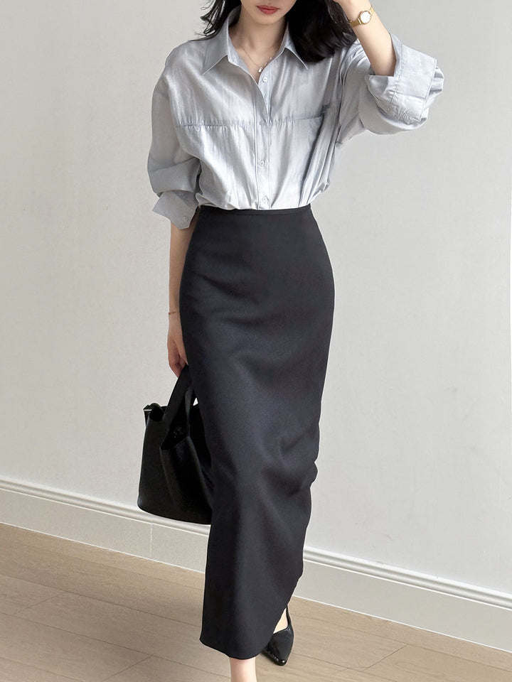 Damer afslappet skjorte blouse i let, åndbart materiale med løs pasform Stilla