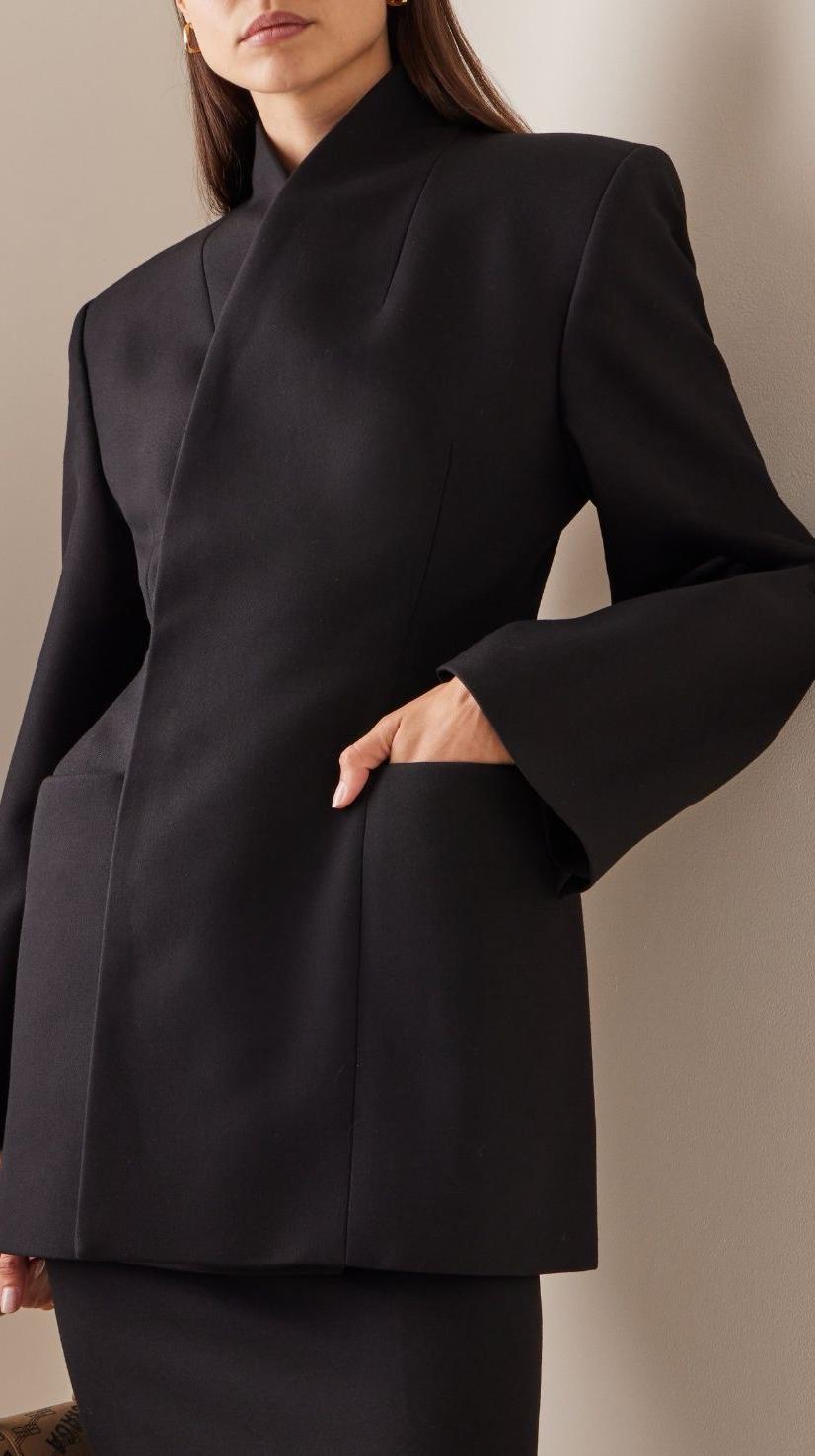 Dame Oversized Blazer-Kjole med tætsiddende bælte og elegant snit Stilla