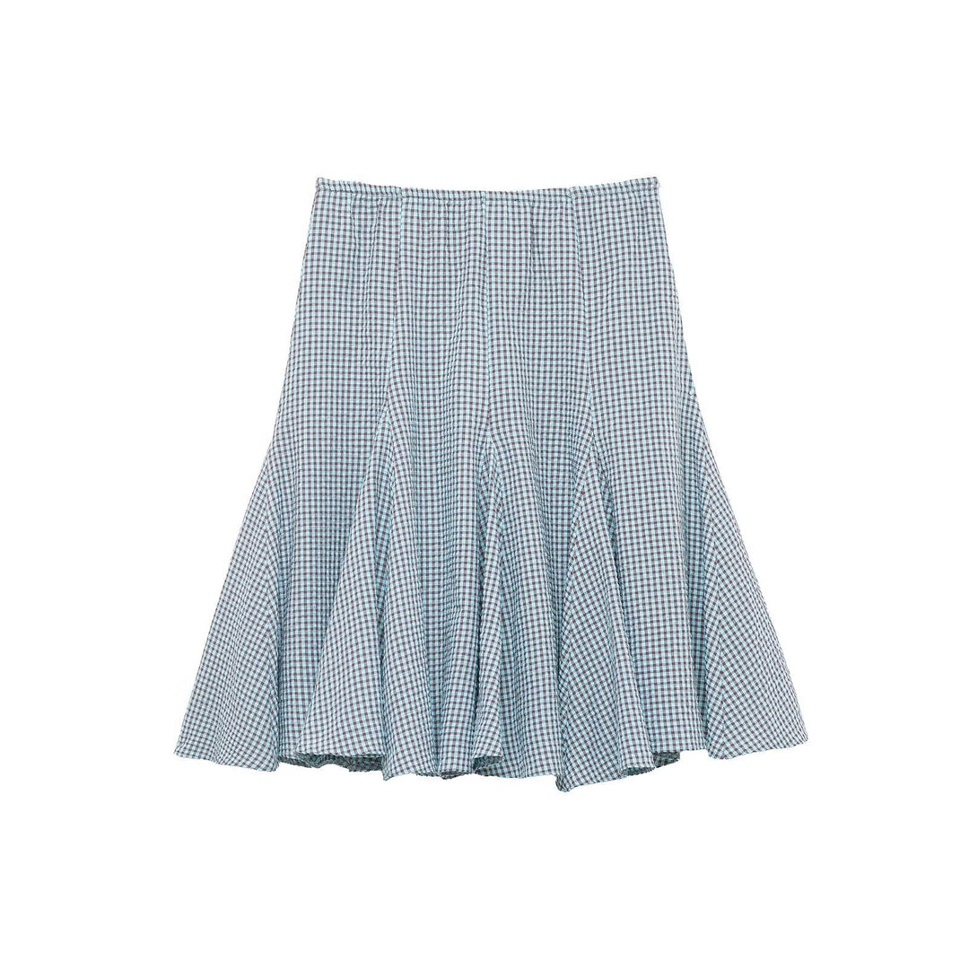 Dame skater Gingham-nederdel med plissering Skovae