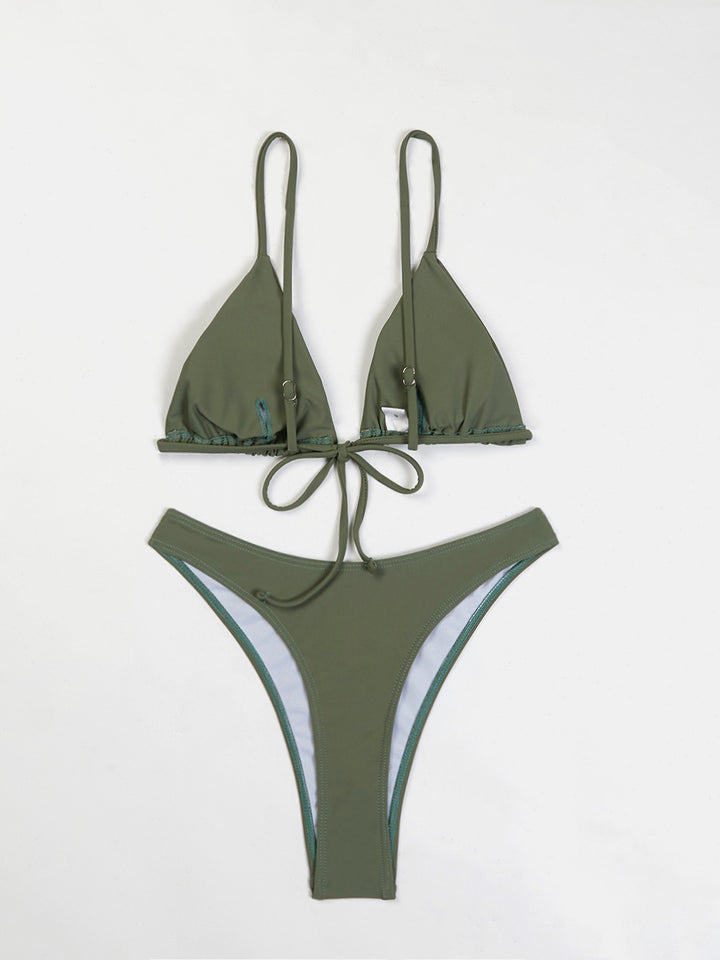 Dame Triangel-Bikini-Sæt med justerbare stropper og høj benudskæring Stilla
