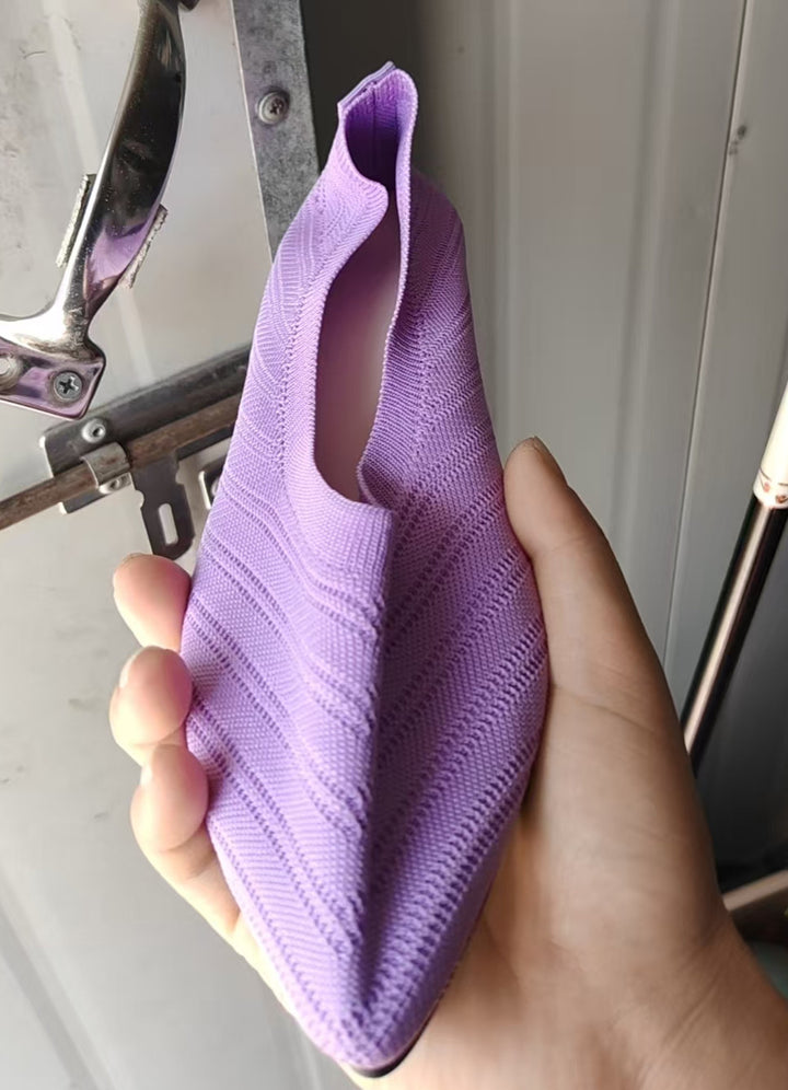 Dame elegante spidse Ballerinas med fashionabel strikdesign Stilla