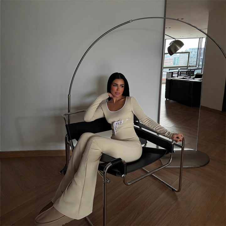 Women's long-sleeved combination transformation suit with drawstring Skovae