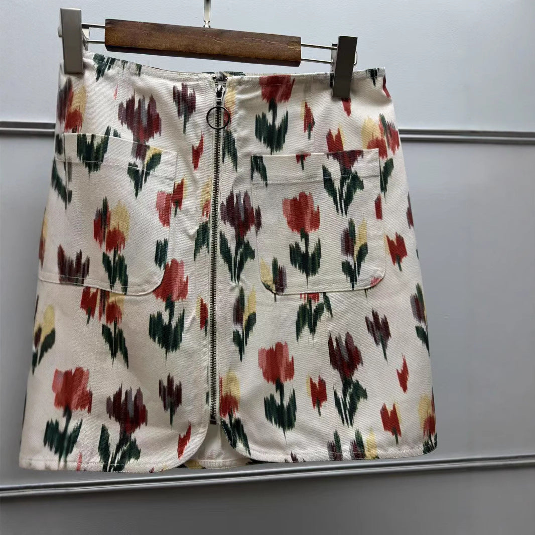 Dame skirt med praktiske lommer og innovativ lynlås Stilla