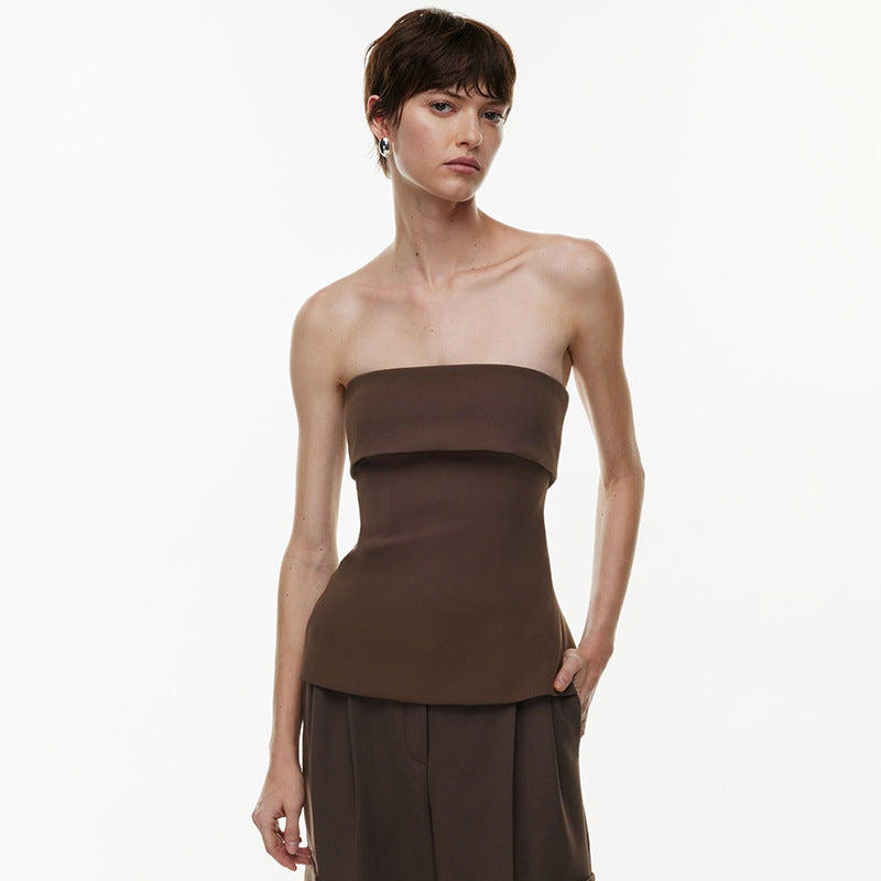 Dame Strapless top med elegant snit og kvalitetsmateriale Stilla