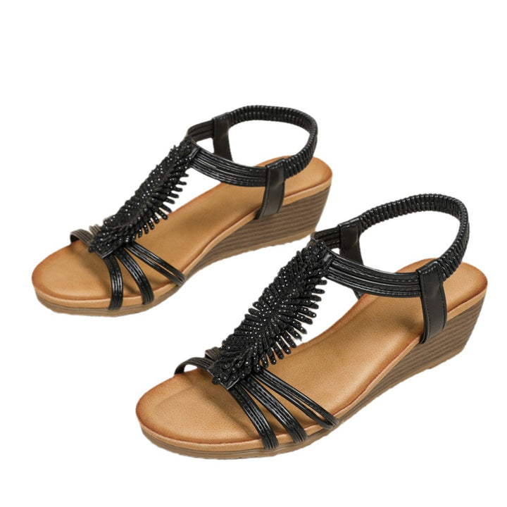 Damer Elegante Wedge-Sandaler med raffinerede smykker detaljer Stilla