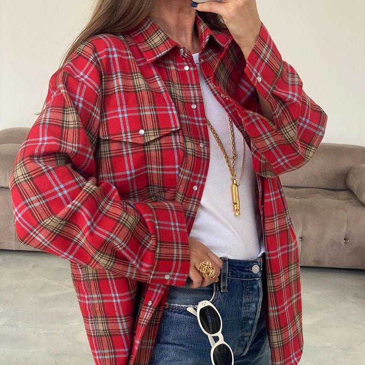 Dame Ternet Overshirt-bluse med afslappet skæring Stilla
