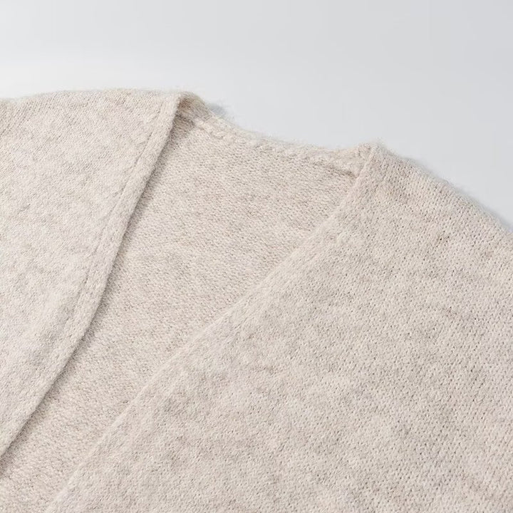 Kvinder blød strik frakke med bred pasform og elegante detaljer Stilla
