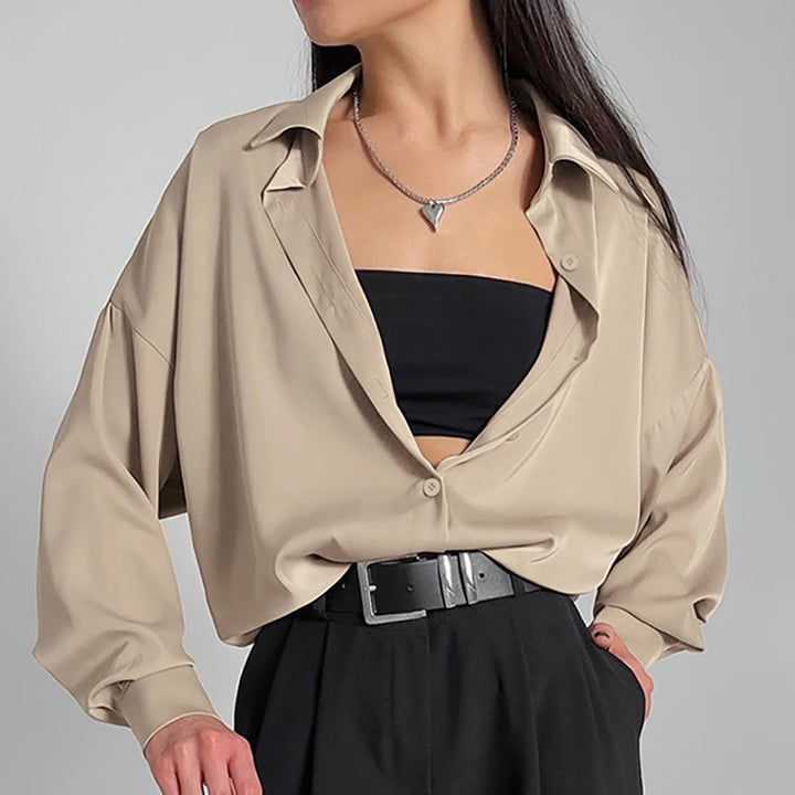 Dame Oversized Bluse med flot snit og elegante detaljer Stilla