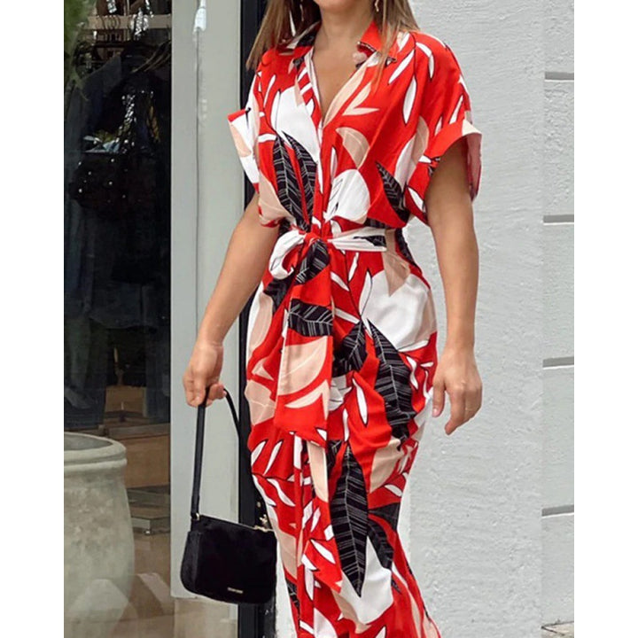 Kvinder Tropisk Tryk Maxi Cover-Up Kjole Stilla
