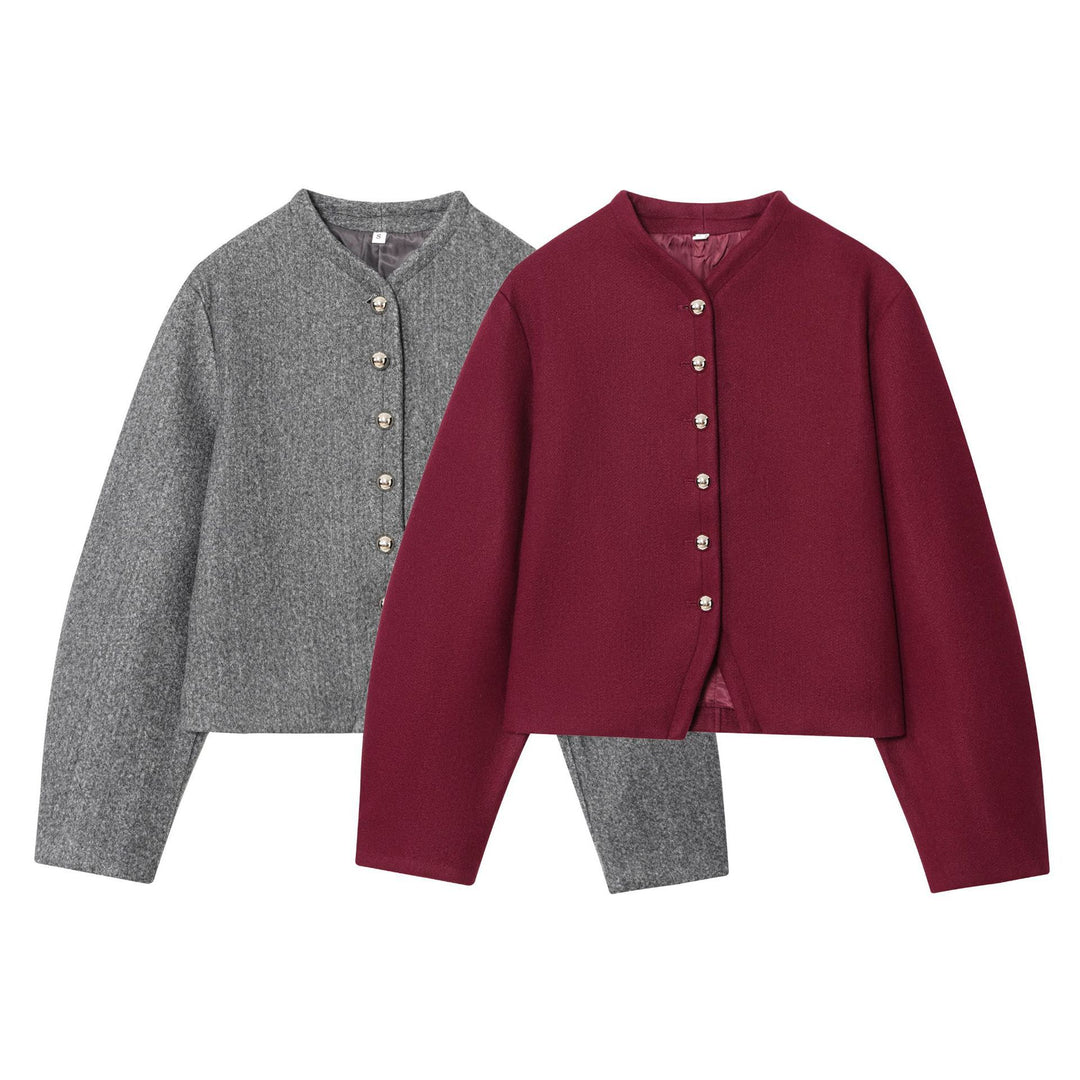 Kvindernes fashionable korte jakke med elegant knaplukning Stilla