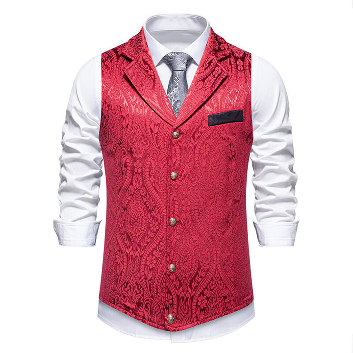 Herrer elegante brokade formel vest Stilla