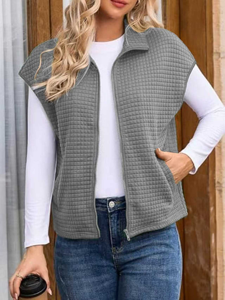 Kvindernes fashionable vest med lynlås Stilla