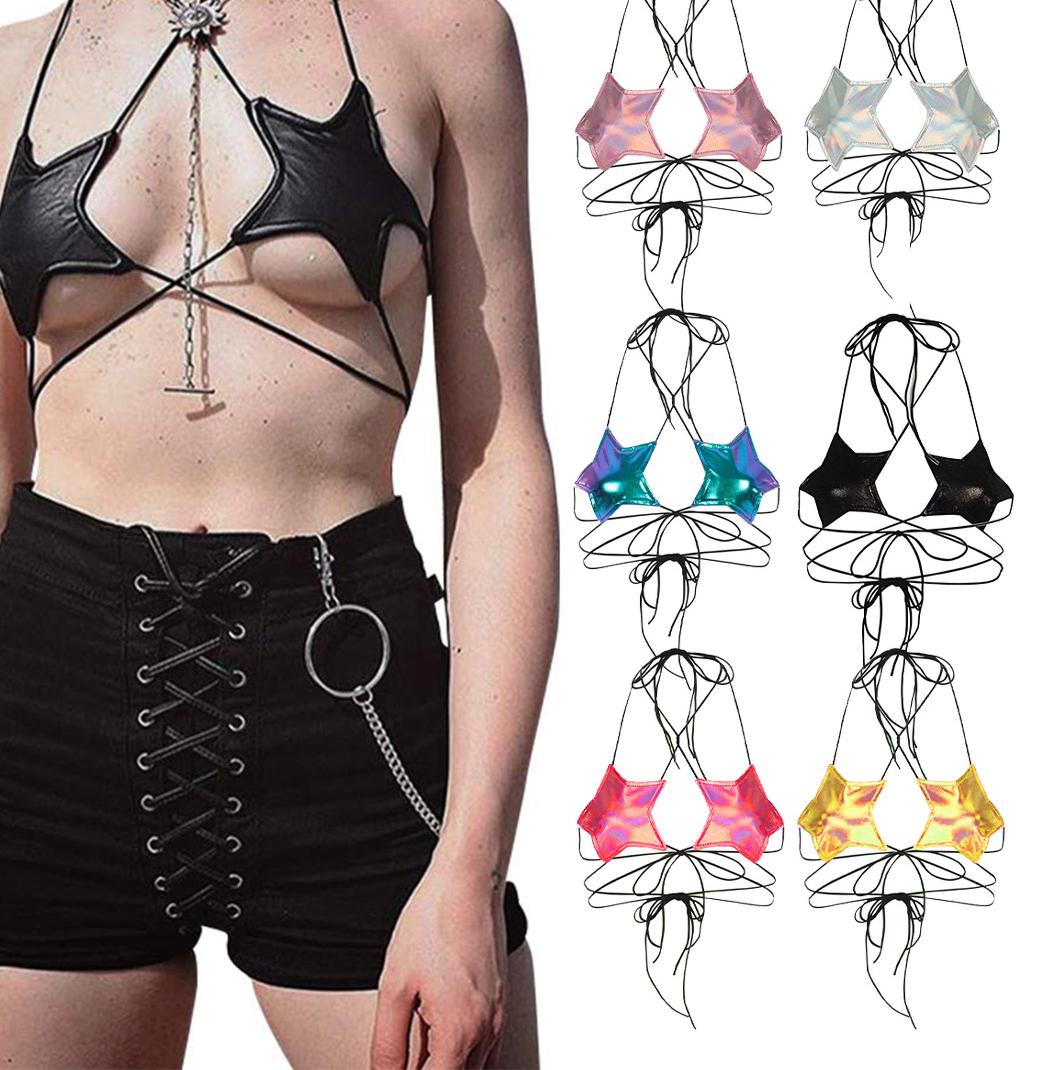 Dame Sport-Bikini-Oberdel med innovativt snit og elastiske bånd Stilla
