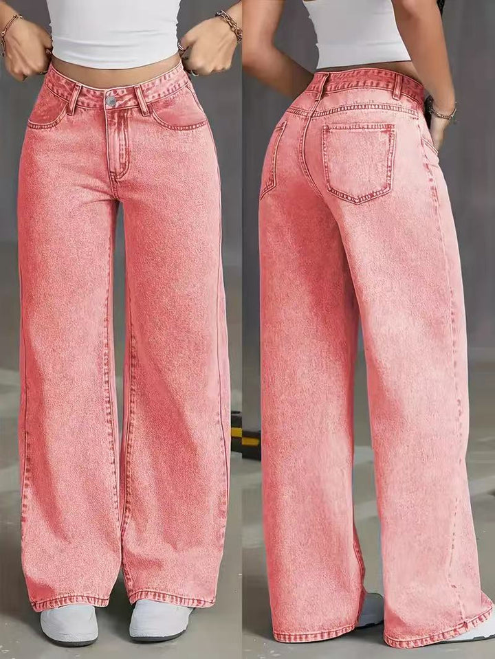 Kvinders brede jeans i en afslappet stil med høj talje Stilla