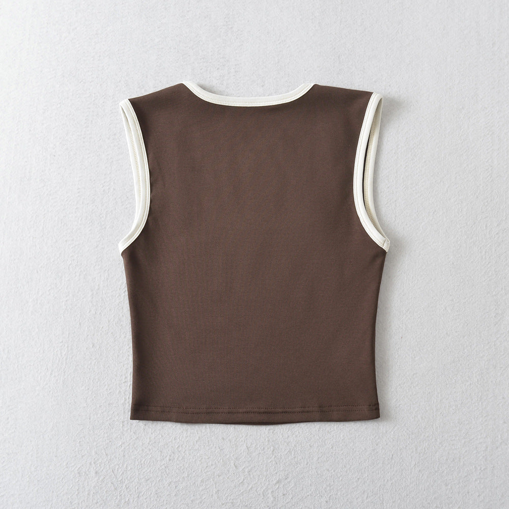 Dame Crop-Top med firkantet udskæring og smalle stropper Stilla
