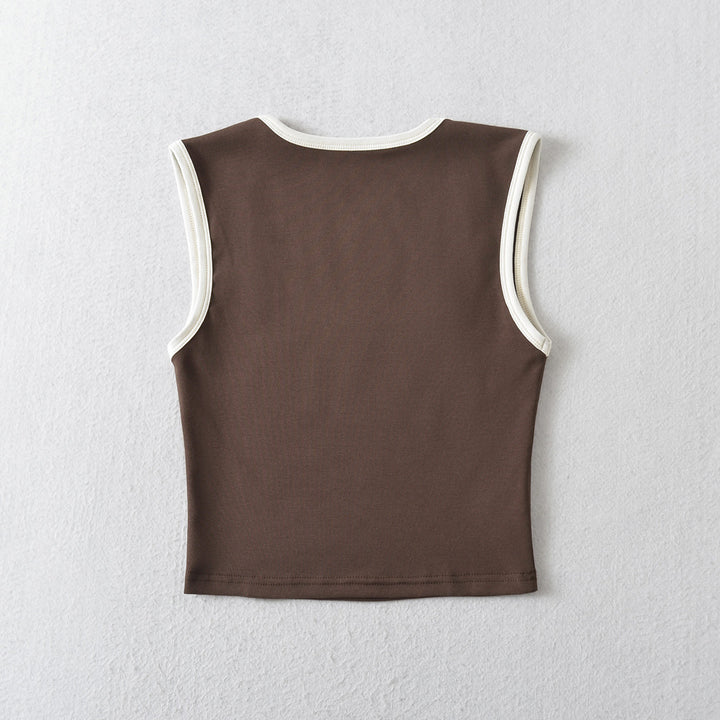 Dame Crop-Top med firkantet udskæring og smalle stropper Stilla