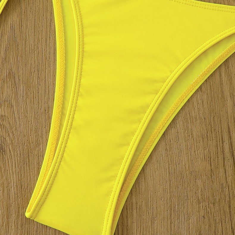 Femme Stilfuld Tie-Front Triangle Bikini Sæt med Crop Top Stilla