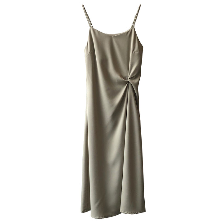 Dame elegant maxikjole med justerbare spaghettistropper og raffineret draperingsdetalje Stilla