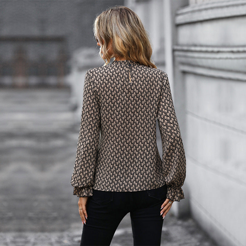 Kvinder elegant bluse med raffineret bælte og lange ærmer Stilla