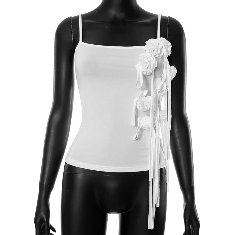 Femme Elegant Floral Detalje Camisole Top Stilla
