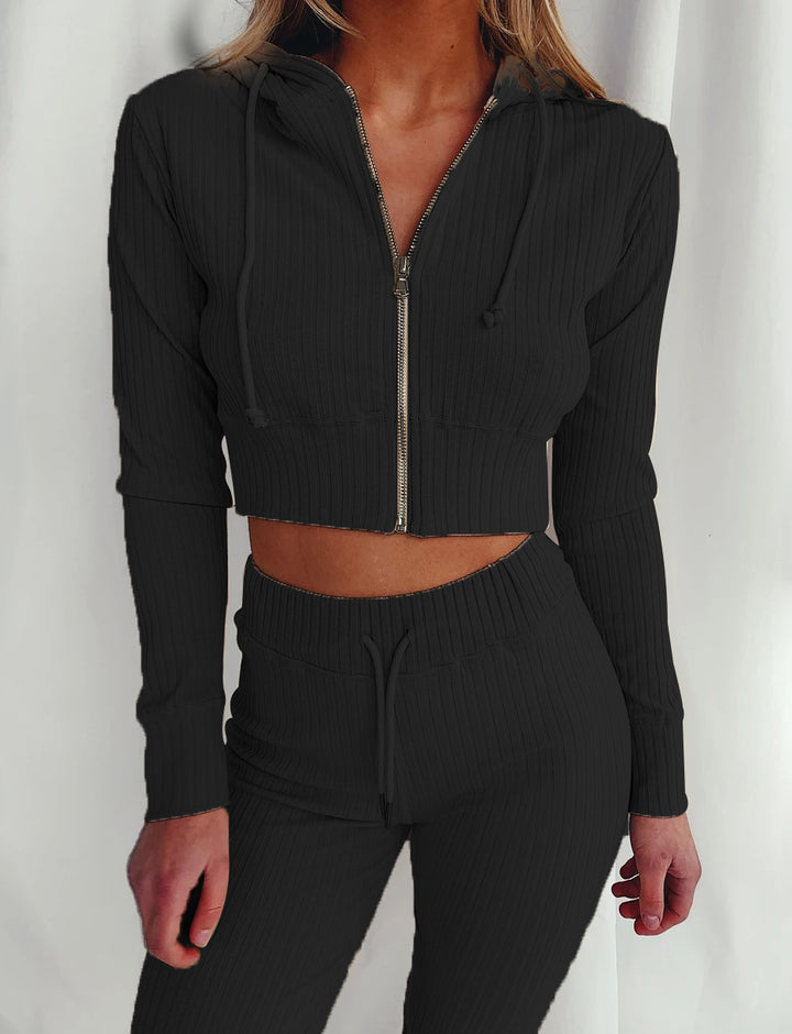 Kvinders sporty crop top og leggings sæt Stilla
